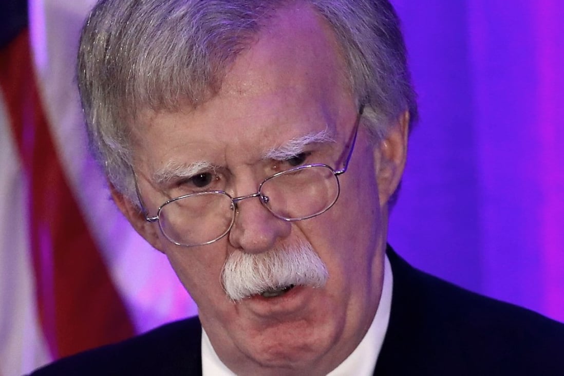 US National Security Adviser John Bolton speaks at a lunch in Washington earlier this month. Photo: AFP