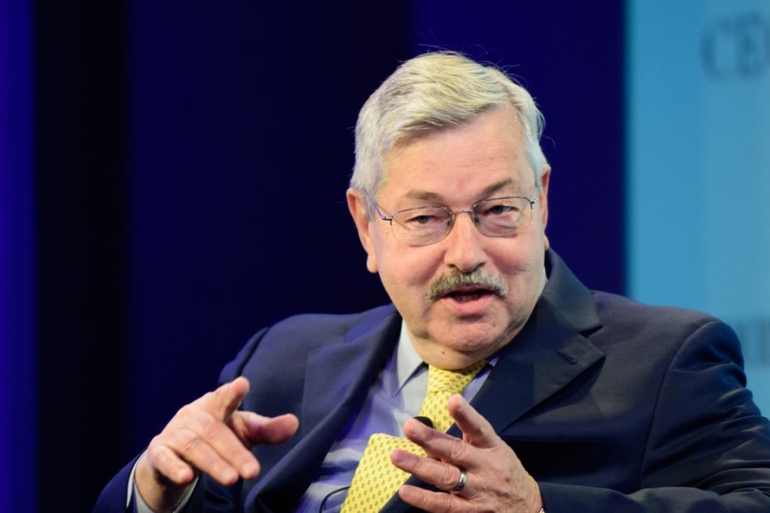 Terry Branstad, the US Ambassador to China, was summoned by the Chinese Foreign Ministry on Saturday over new sanctions that were imposed after Beijing procured military equipment from Russia. Photo: Bloomberg