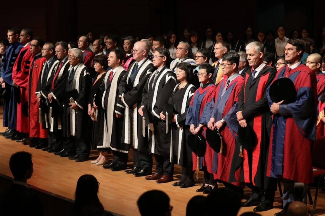 Senior faculty at HKU’s inauguration ceremony in August. Photo: Roy Issa