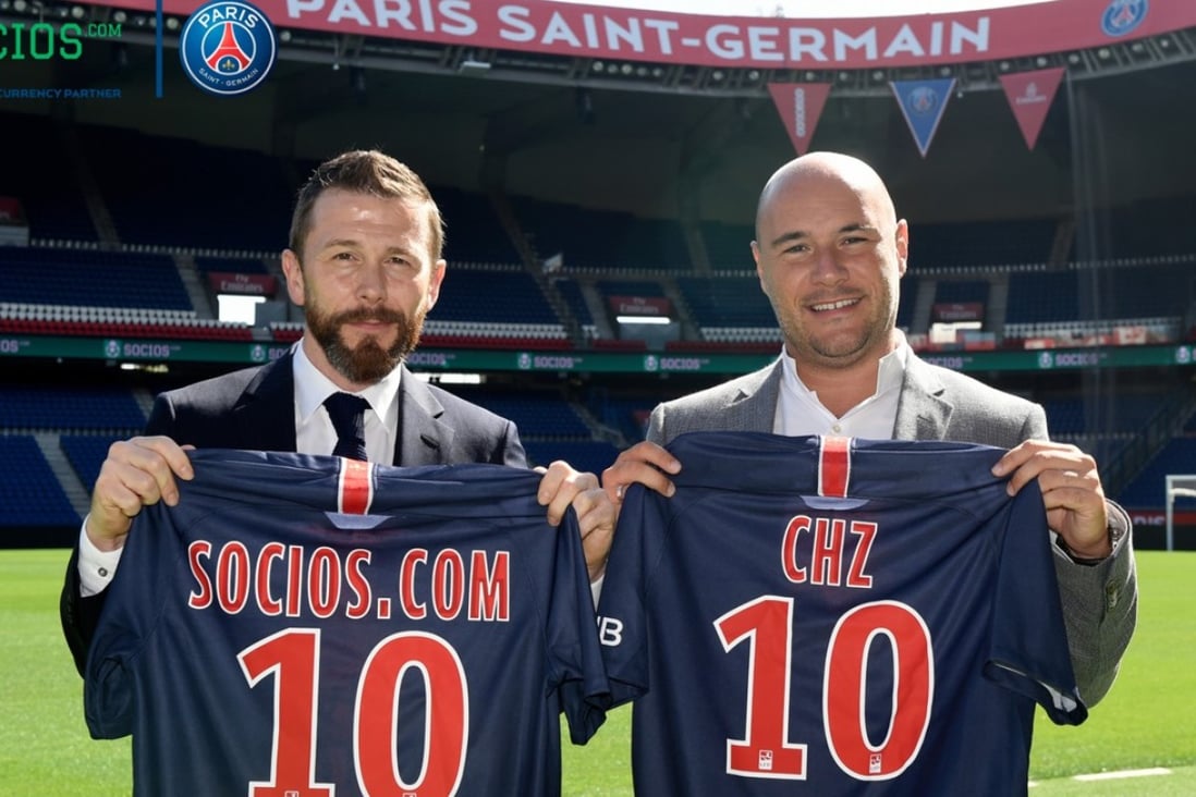 Marc Armstrong, the chief partnerships officer of Paris Saint Germain, together with Alexandre Dreyfus, right, the founder and chief executive of Socios.com. Photo: Handout