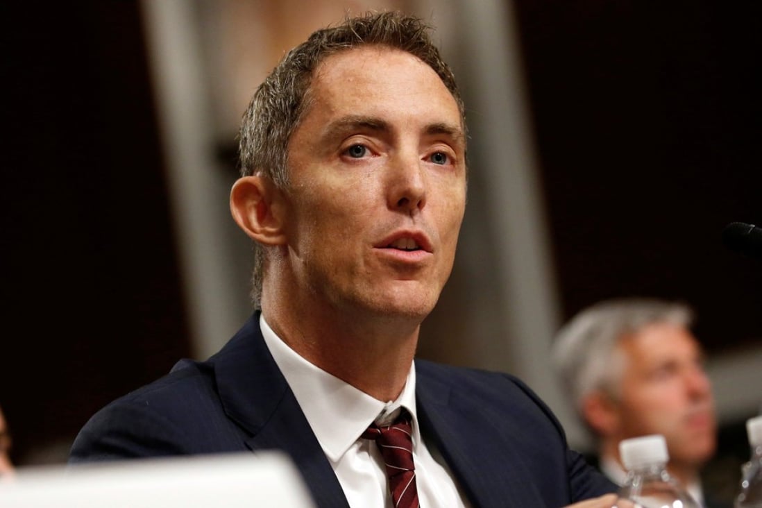 Keith Enright, chief privacy officer at Google, testifies before the Senate Commerce, Science and Transportation Committee on safeguards for consumer data privacy in Washington, US, on September 26, 2018. Photo: Reuters