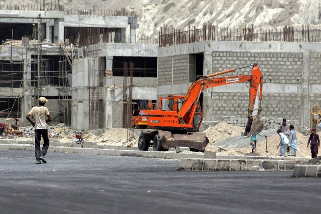 Development site operated by China Overseas Ports Holding near Gwadar Port in Pakistan, where a small fishing town is making way for roads and buildings to house banks, insurance and clearing agents as part of the belt and road strategy. Photo: Bloomberg