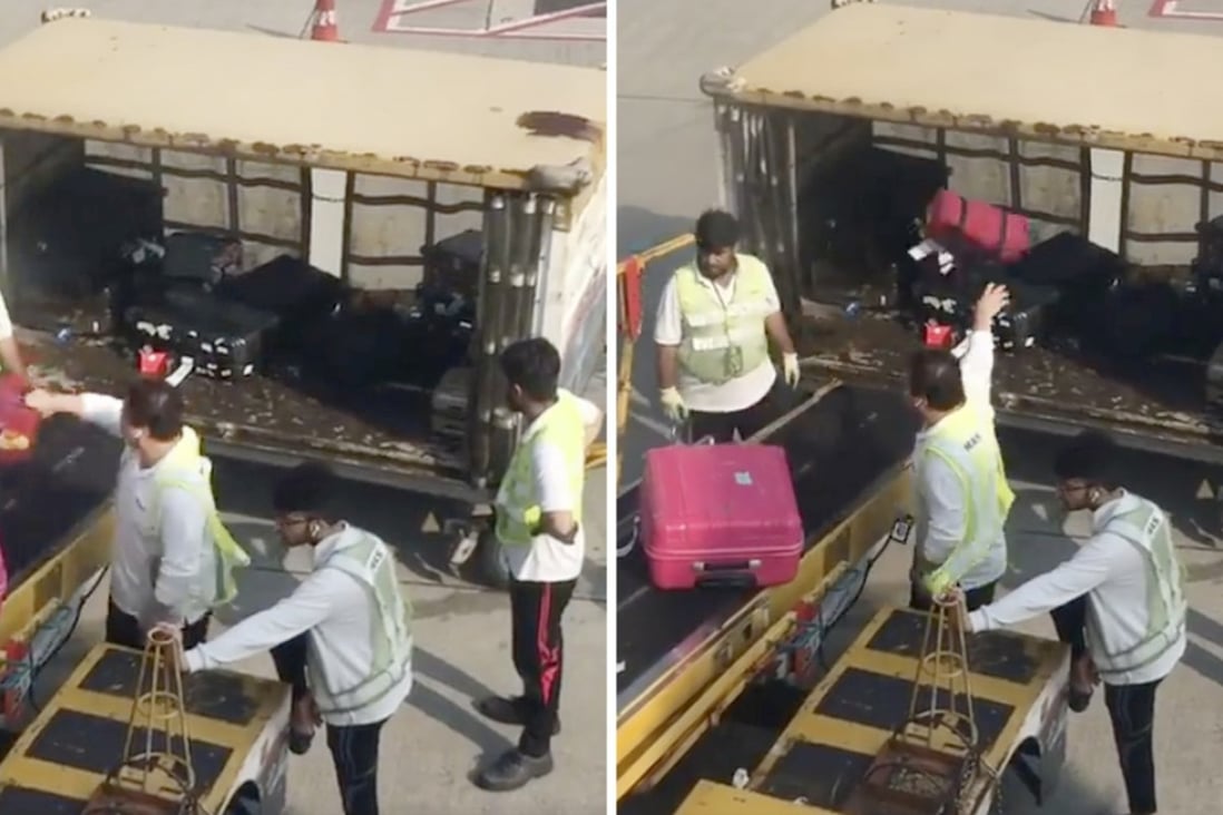 Hong Kong airport baggage handlers caught redhanded throwing luggage