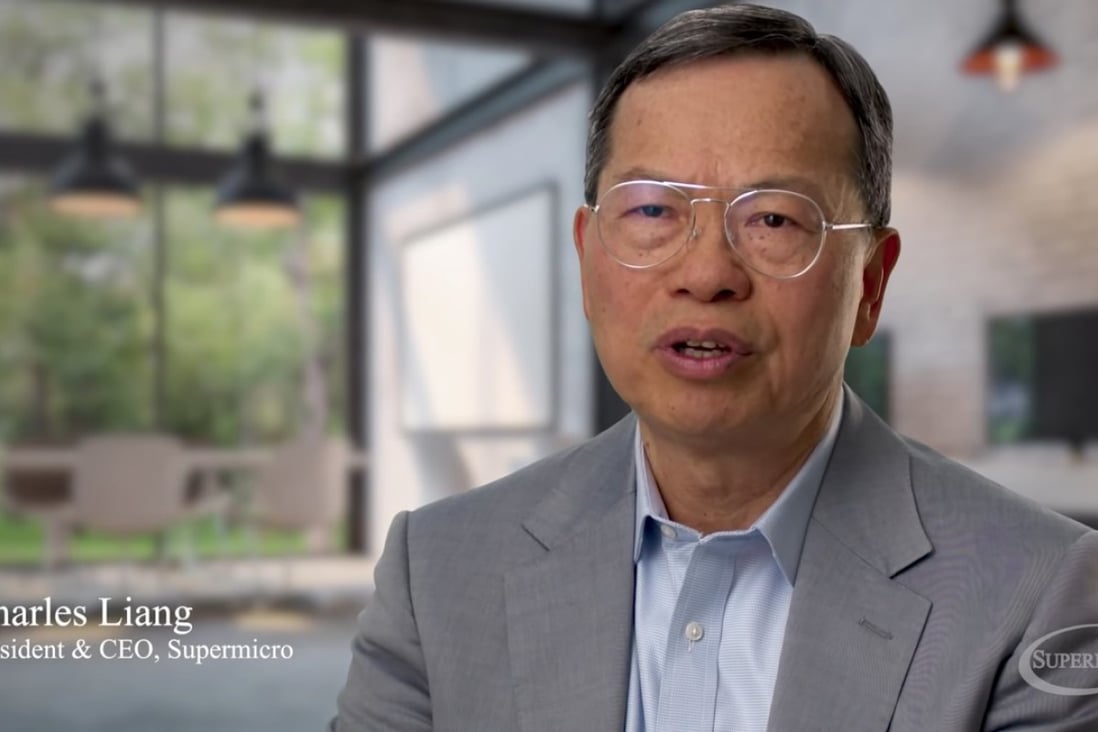 Screen grab of a company video from Supermicro, showing Charles Liang, co-founder, chief executive and chairman of the board. Source: YouTube
