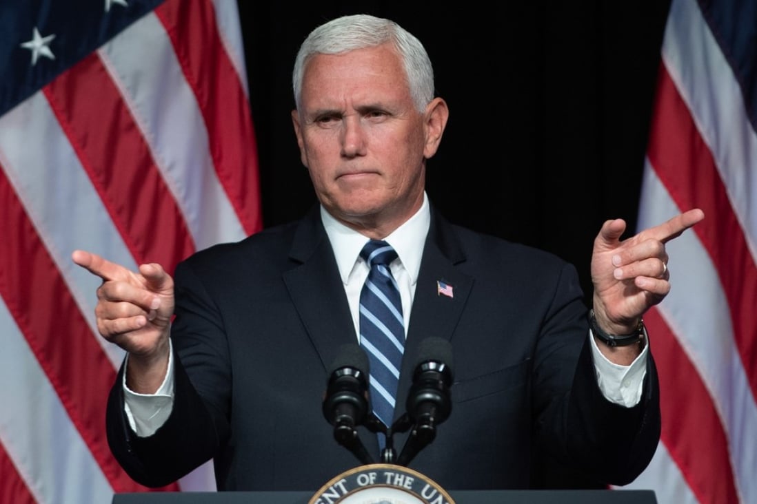 Mike Pence’s speech comes after US President Donald Trump accused China during a UN Security Council meeting of interfering in American elections. Photo: AFP
