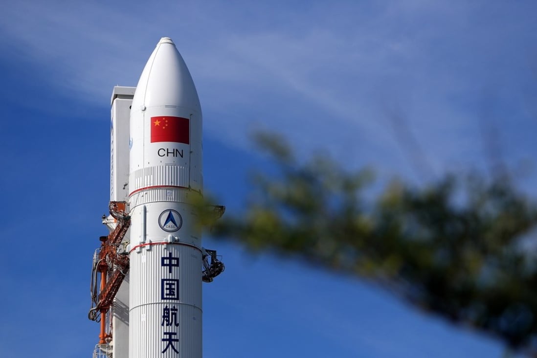 A Chinese rocket prepares for launch at Wenchang Space Launch Center in Hainan province. Meicai, which means “beautiful vegetable”, was founded in 2014 by Liu Chuanjun, a rocket scientist. Photo: Xinhua