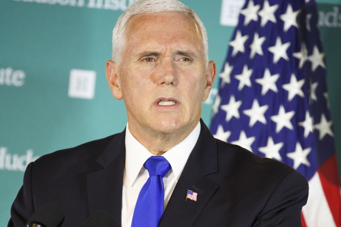 US Vice-President Mike Pence laid out allegations of Chinese election interference in a harshly worded speech last week. Photo: Bloomberg