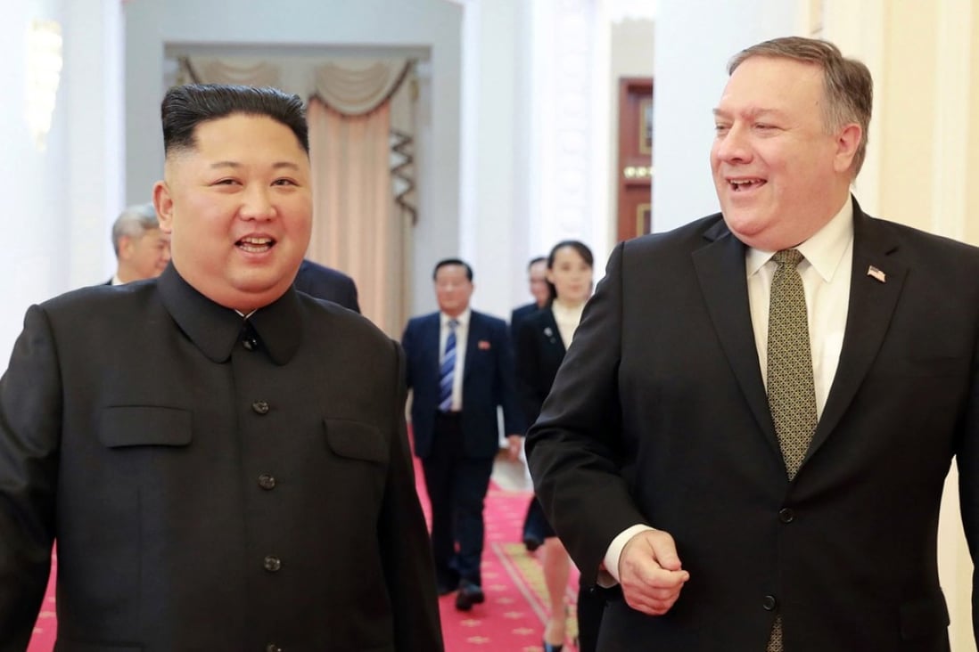 North Korean leader Kim Jong-un and US Secretary of State Mike Pompeo. Photo: AP