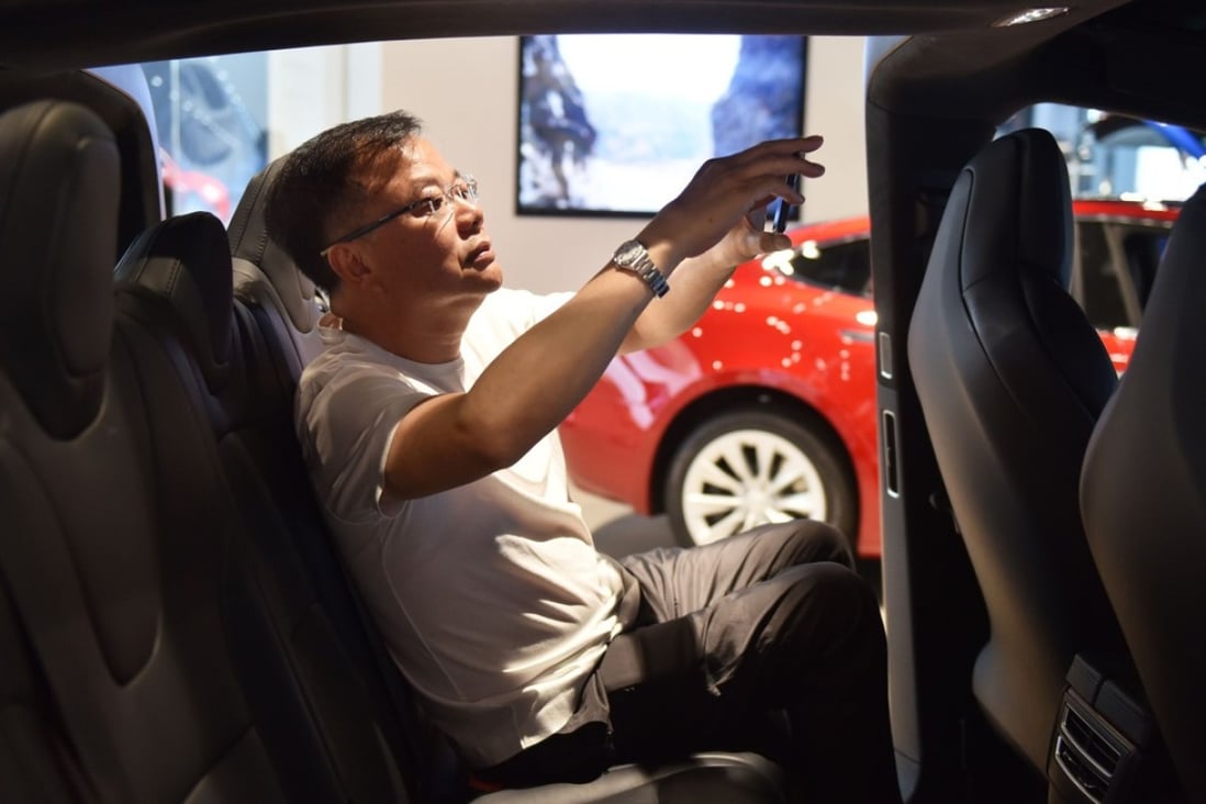A Tesla showroom in Beijing. The company’s Gigafactory 3 planned for Shanghai has been designed to have a capacity of 500,000 vehicles. Photo: AFP