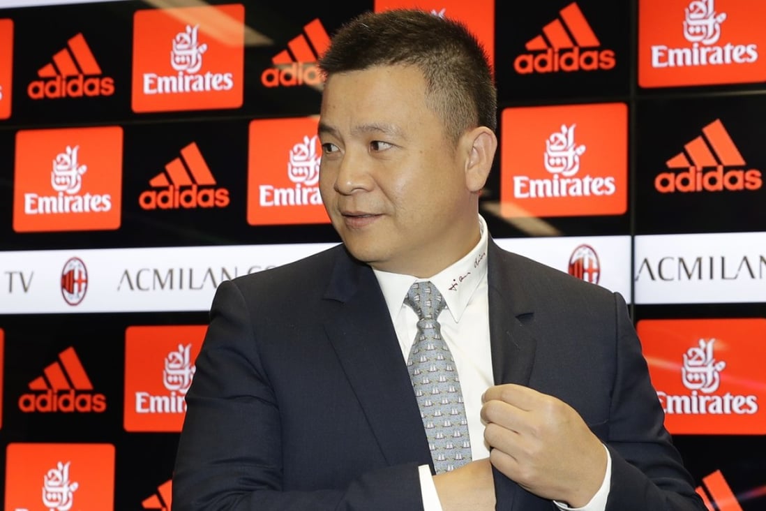 Li Yonghong lost control of AC Milan in July when he failed to repay a loan from a hedge fund that had enabled him to buy the club. Photo: AP