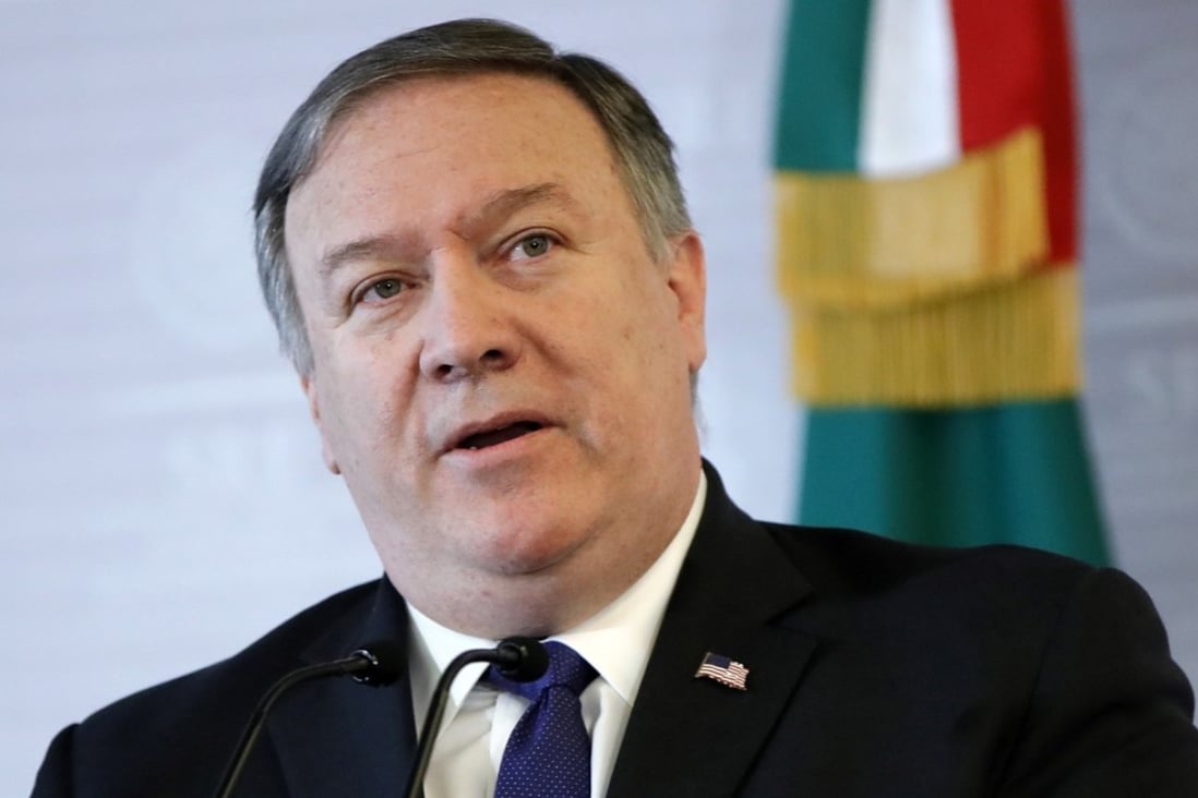 US Secretary of State Mike Pompeo speaking on Friday in Mexico City. Photo: EPA-EFE