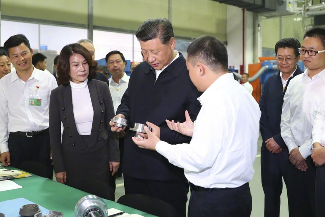 Chinese President Xi Jinping visits Gree Electric Appliances in Zhuhai on Monday. Photo: Xinhua
