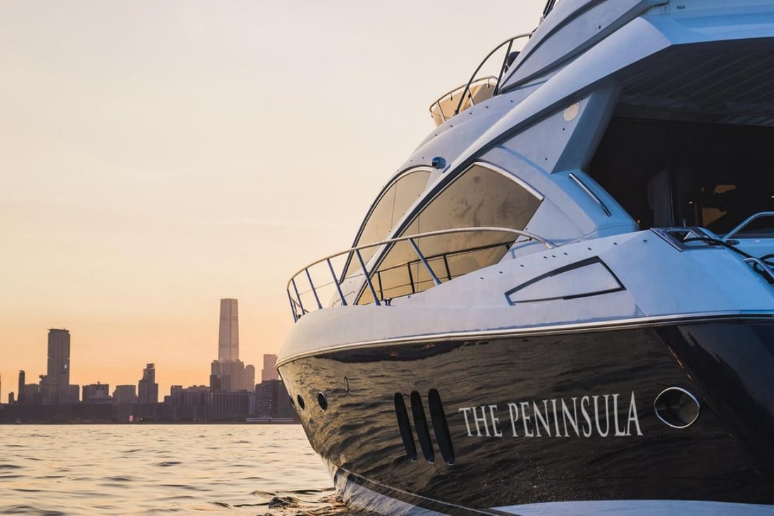The new Peninsula Hong Kong yacht – a new 60-foot cruiser – can accommodate up to 15 hotel guests on its daily ‘sunset’ cruises around Hong Kong’s Victoria Harbour.