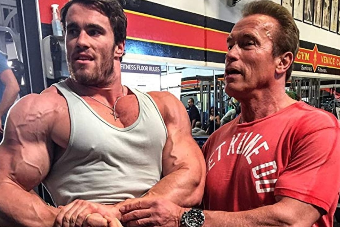 Calum Von Moger and Arnie at Gold’s Gym in Venice, California. Photo: Instagram