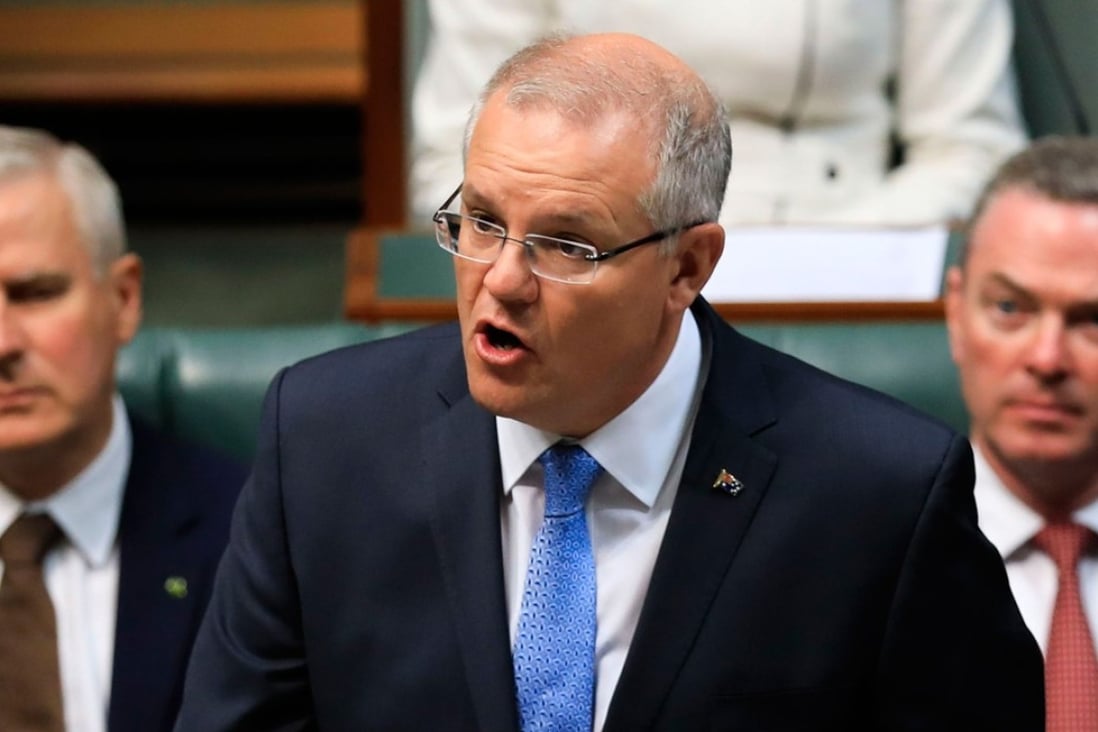 Australian Prime Minister Scott Morrison in parliament. Photo: AFP