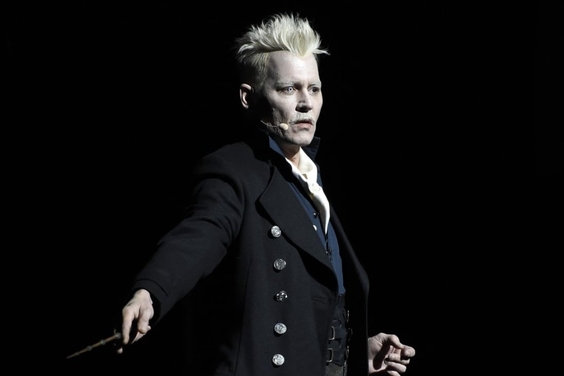 Johnny Depp as villain Gellert Grindelwald from Fantastic Beasts: The Crimes of Grindelwald at Comic-Con International in San Diego on July 21. Photo: AP