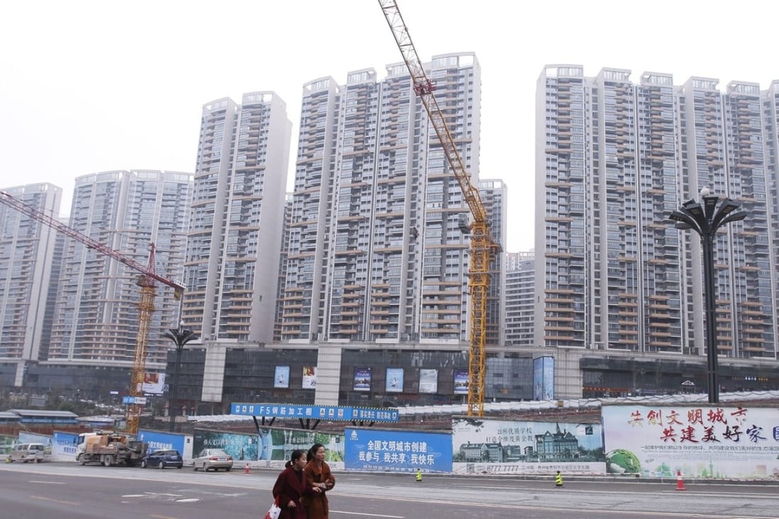 New residential buildings at the Zhongtian Future Ark, a huge residential area being developed in Guiyang, Guizhou province. New home prices in the city registered the highest increase in October. Photo: Simon Song