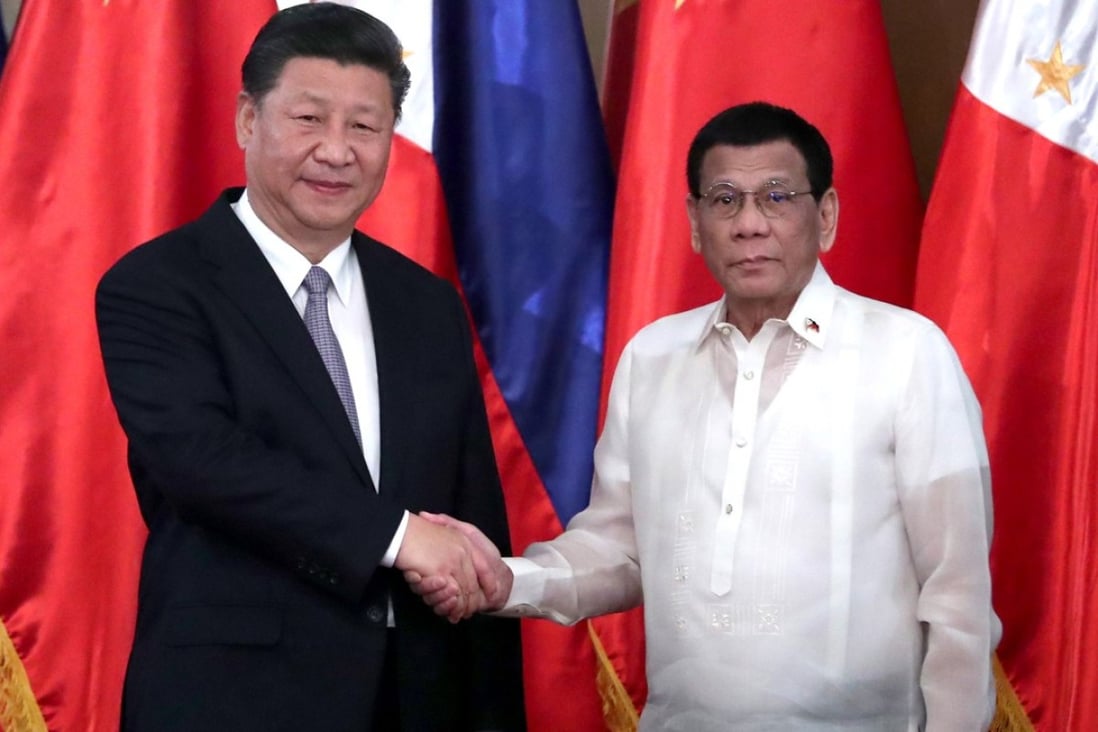 Chinese President Xi Jinping’s meeting with Philippine counterpart Rodrigo Duterte in Manila resulted in an accord that moved the nations towards greater cooperation in oil and gas development. Photo: Xinhua