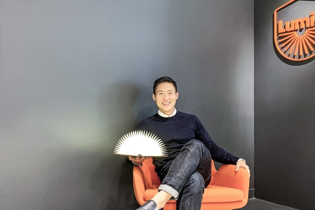 Max Gunawan with a Lumio at their office in Hong Kong.