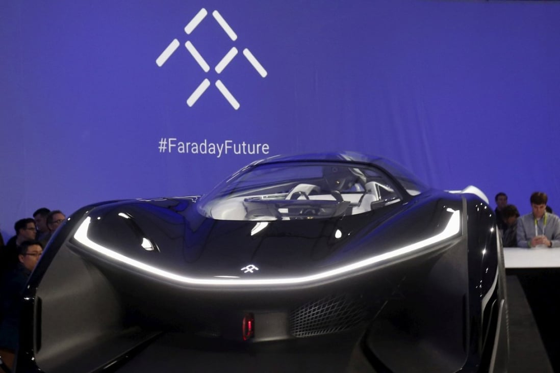 The FFZERO1 electric concept car of Faraday Future is shown after an unveiling at a news conference in Las Vegas, Nevada, in January 2016. Photo: Reuters