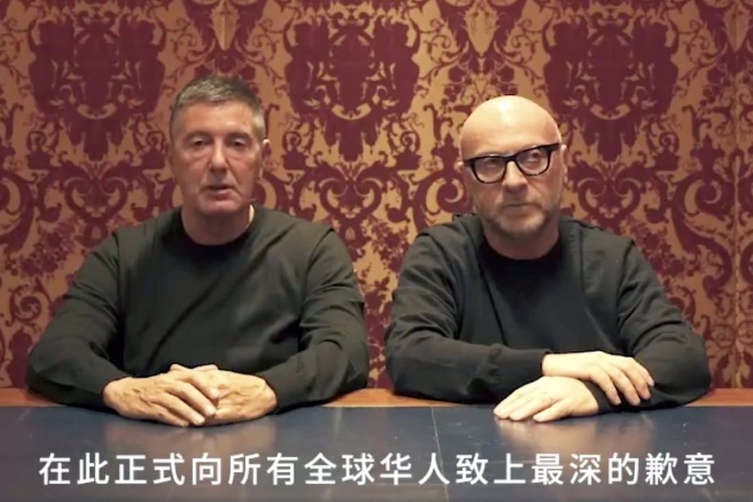 Stefano Gabbana (right) and Domenico Dolce released a video apology. Photo: Handout
