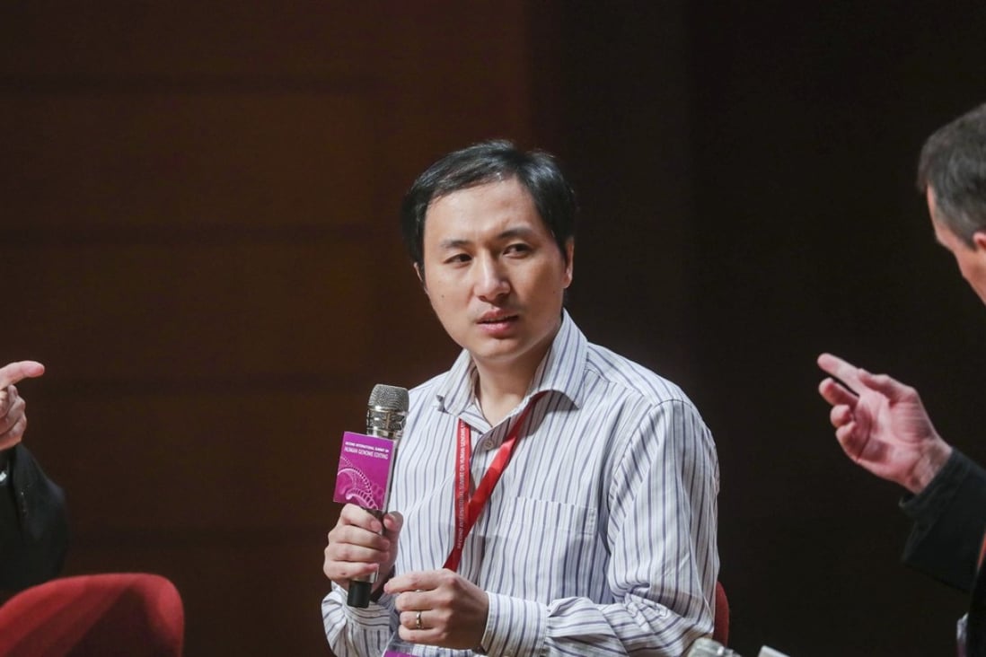 Chinese scientist He Jiankui, who claims to have made gene-edited babies, attends the second international summit on Human Genome Editing at the University of Hong Kong, on Wednesday. Photo: Sam Tsang
