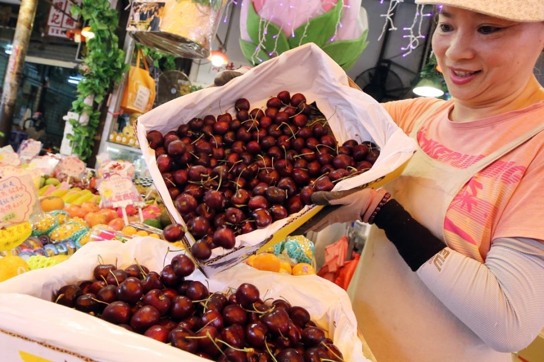 Cherries have become popular during the Lunar New Year holiday period. Photo: Dickson Lee