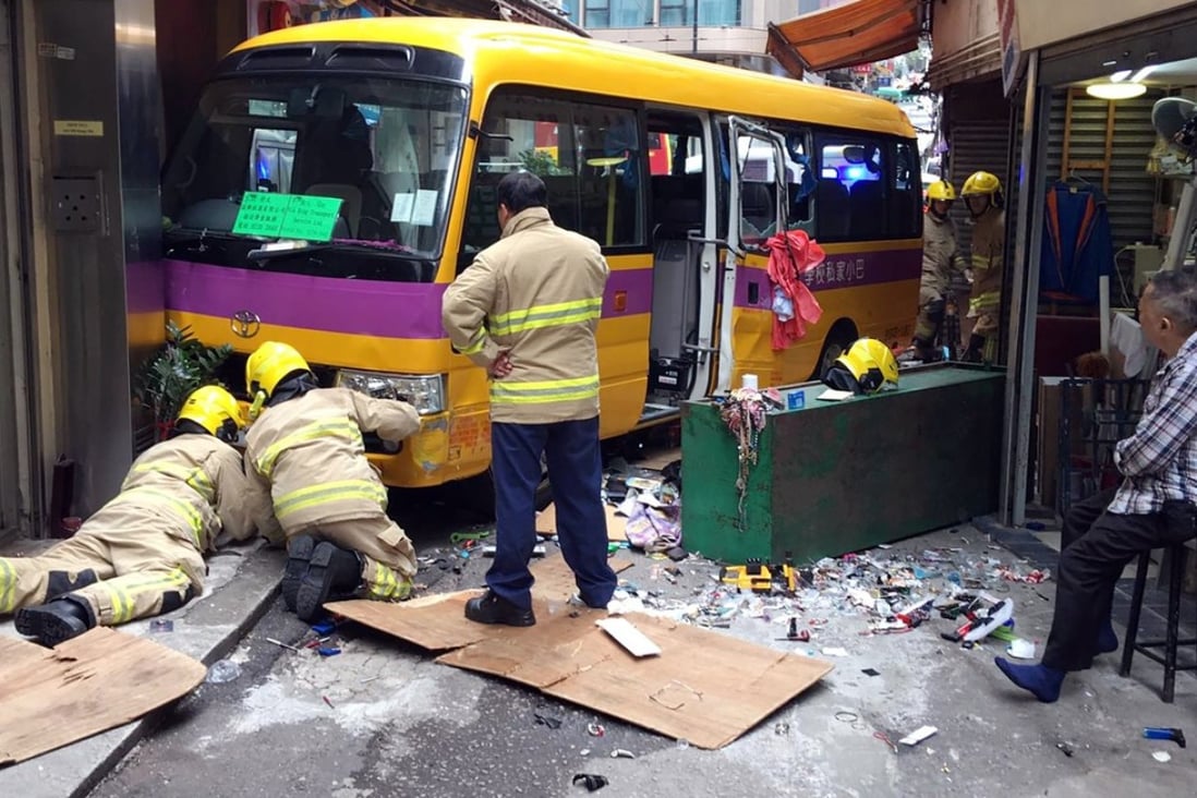 The crash happened in North Point shortly before 2pm on Monday. Photo: Handout
