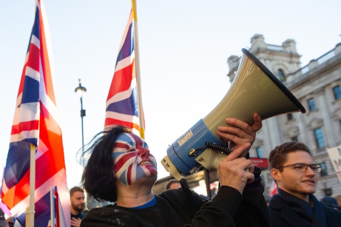 Demonstrators at a ‘Brexit Betrayal Rally’ in London. Photo: Xinhua