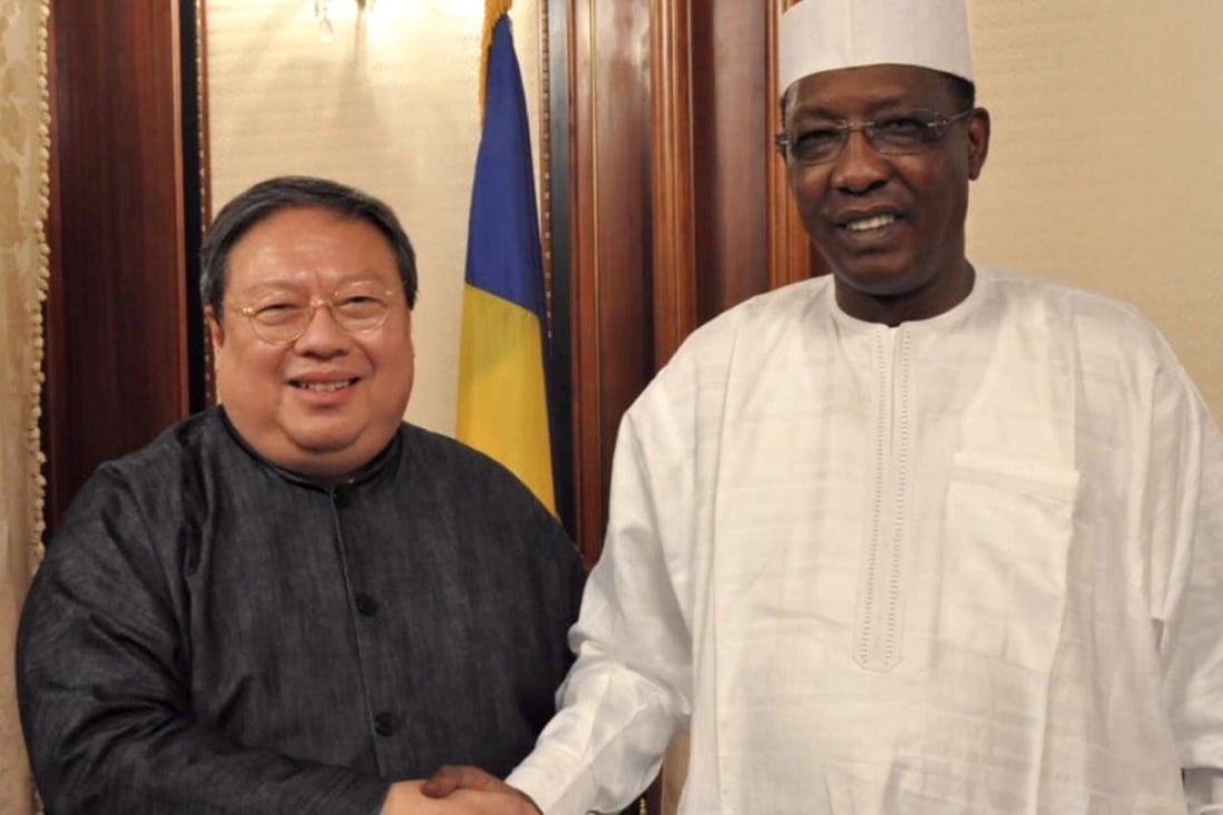 Patrick Ho led a CEFC Chinese Energy delegation to meet Chadian President Iris Deby in November 7, 2014. One month later in the second visit, Ho brought along eight boxes stuffed with cash. Photo: Handout