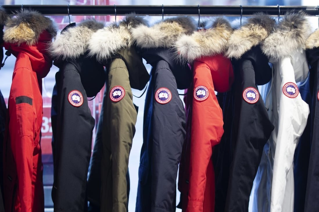 Parkas hang on display at a Canada Goose store in Montreal. Photo: Bloomberg