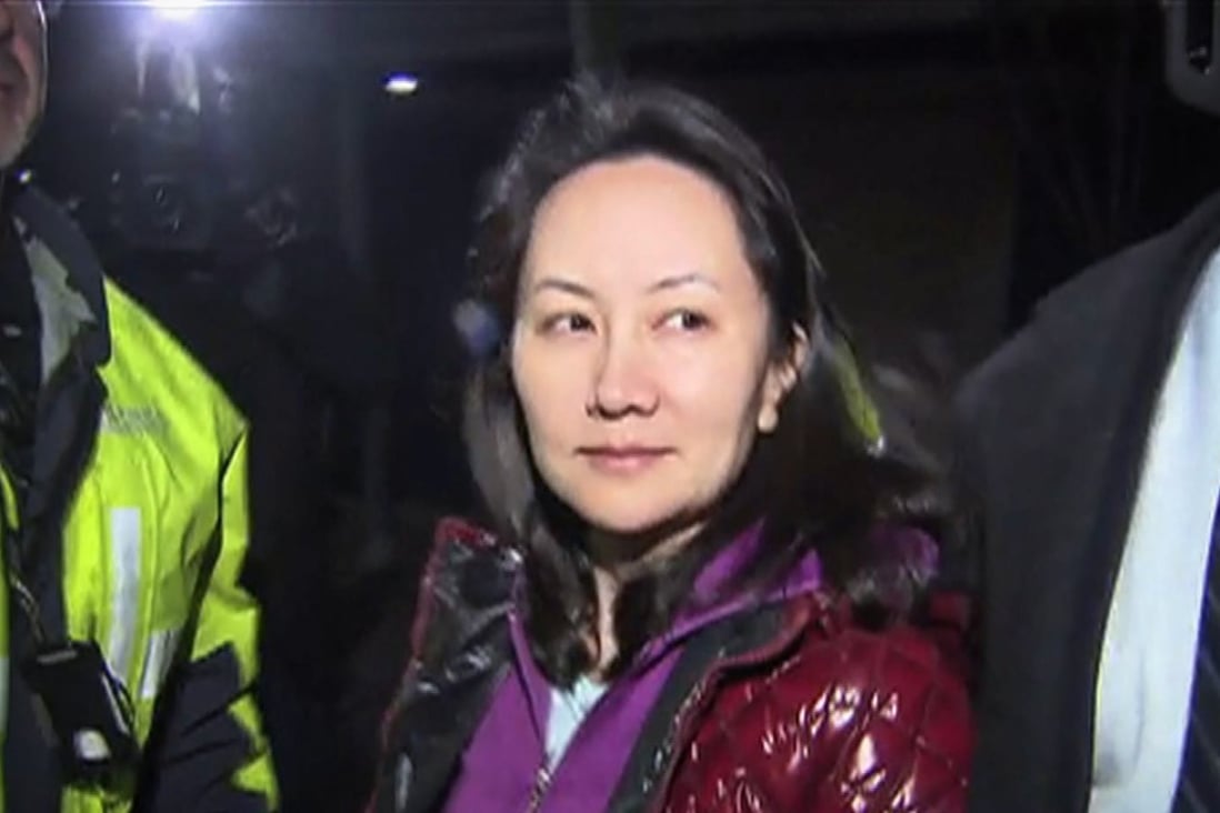 This TV image provided by CTV to AFP shows Huawei Technologies Chief Financial Officer Meng Wanzhou as she exits British Columbia Superior Courts in Vancouver on Tuesday following her successful application for bail. Photo: CTV via AFP