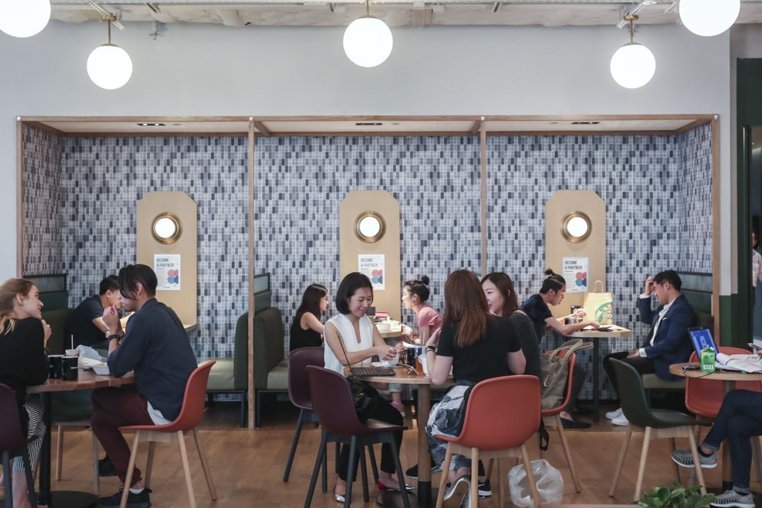 Interior of WeWork, a shared office space, in Causeway Bay. Photo: Jonathan Wong