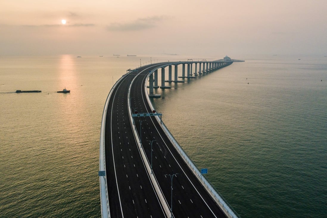 The Hong Kong-Zhuhai-Macau Bridge is part of a plan to connect cities of the Pearl River Delta more closely. However, young Hongkongers remain sceptical about working on the mainland. Photo: AFP