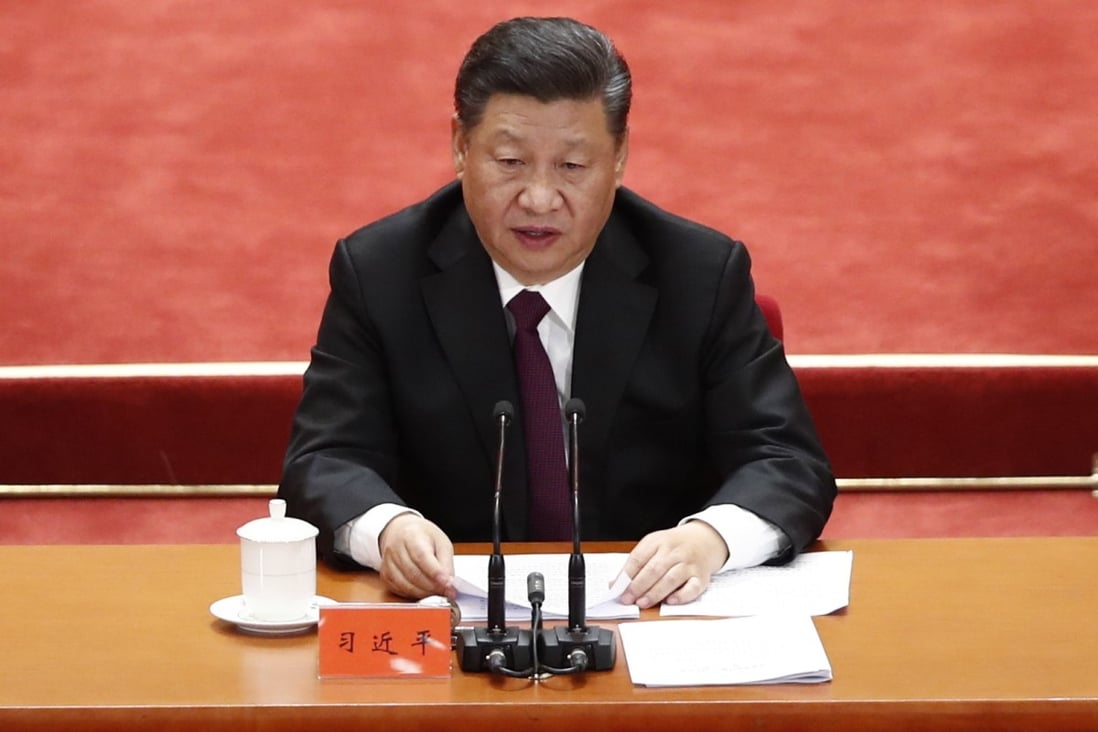 Chinese President Xi Jinping delivers a speech to celebrate the 40th anniversary of China's reform and opening up at the Great Hall of the People in Beijing, on Tuesday. Xi and top policymakers will meet this week to chart out economic policies for next year. Photo: EPA-EFE