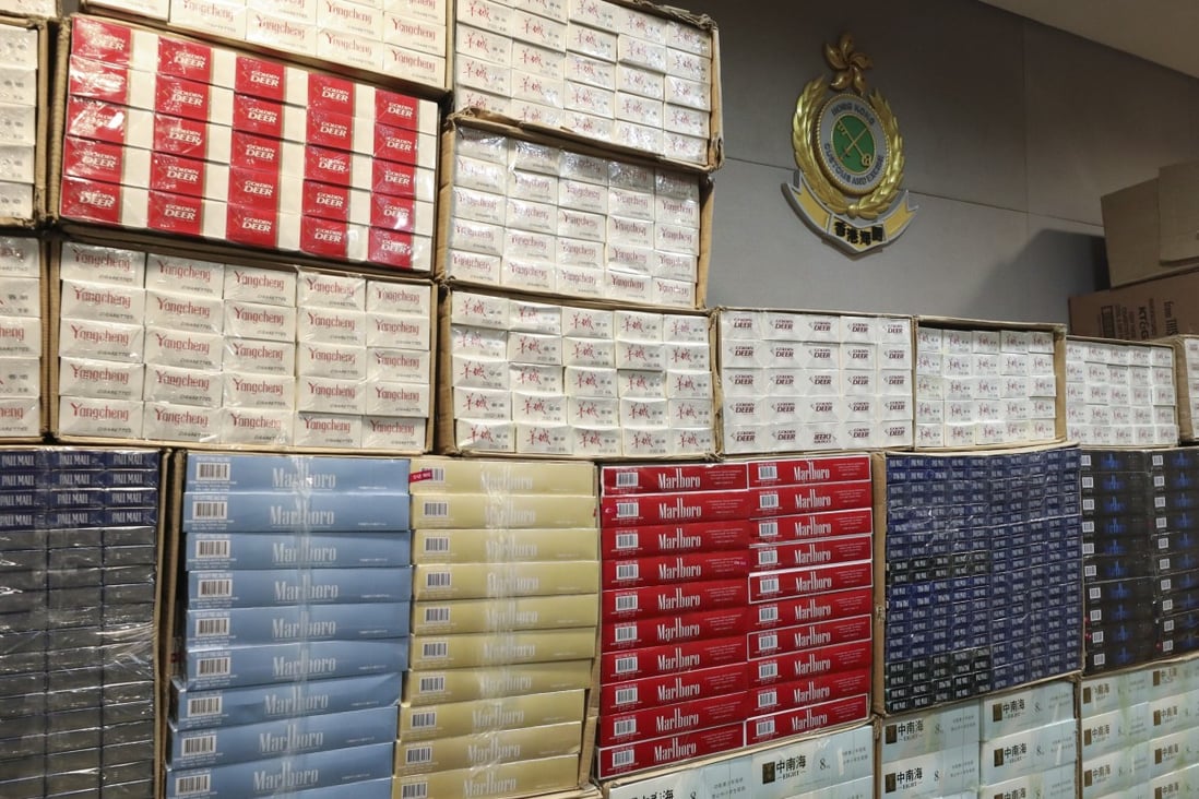 The contraband cigarettes seized from January to November 2018 would have cost the government HK$38 million in taxes. Photo: Dickson Lee