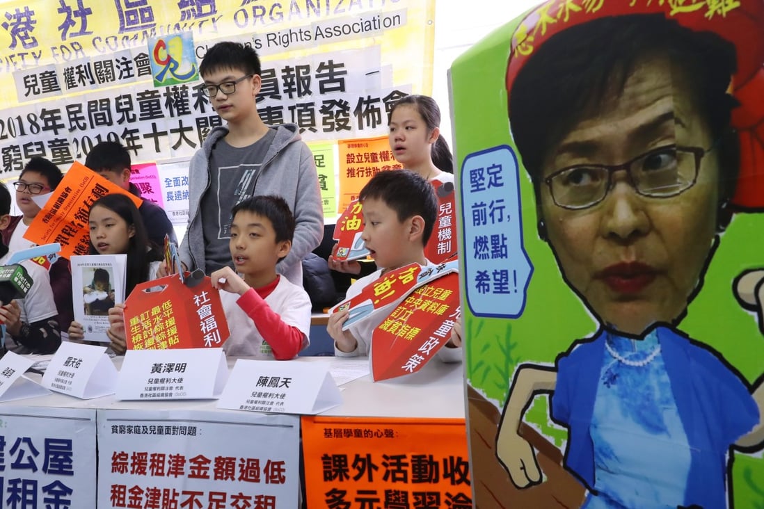 The Children’s Rights Association gave Carrie Lam a bad score. Photo: Edmond So