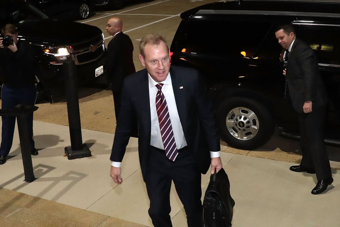 Acting US Defence Secretary Patrick Shanahan arrives at the Pentagon for his first day of work in his new role on Wednesday in Arlington, Virginia. Photo: AFP