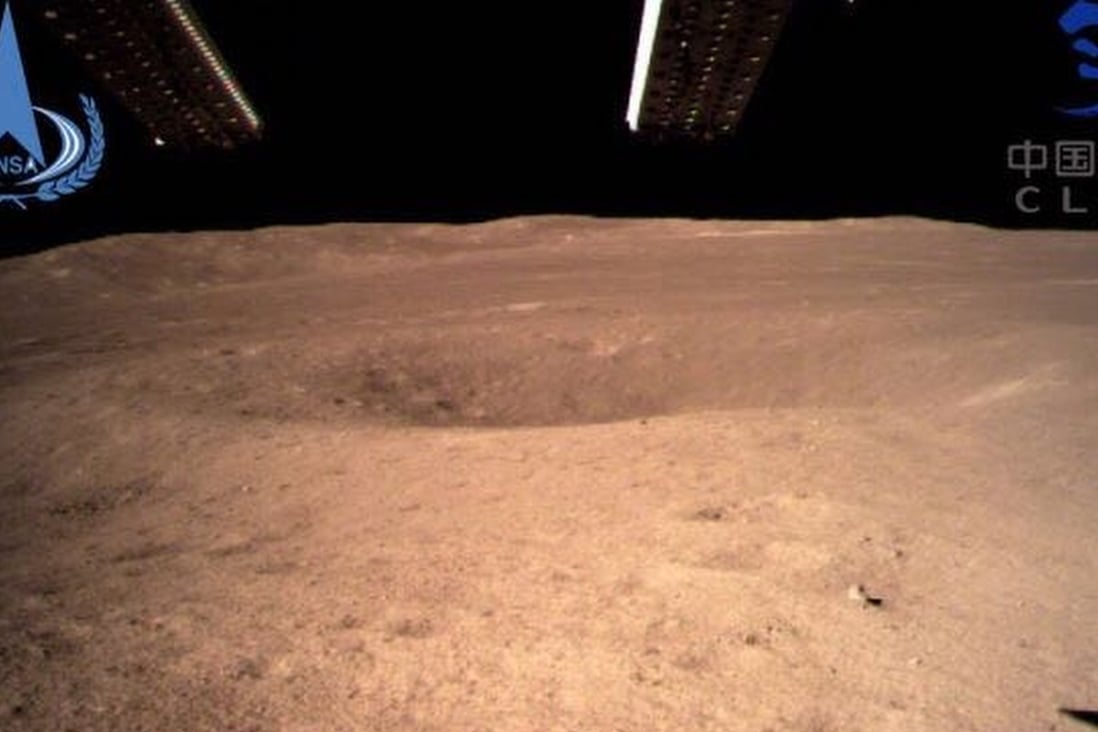 The first close-up picture of the dark side of the moon, taken by Chang’e 4 after its historic soft landing. Photo: Xinhua