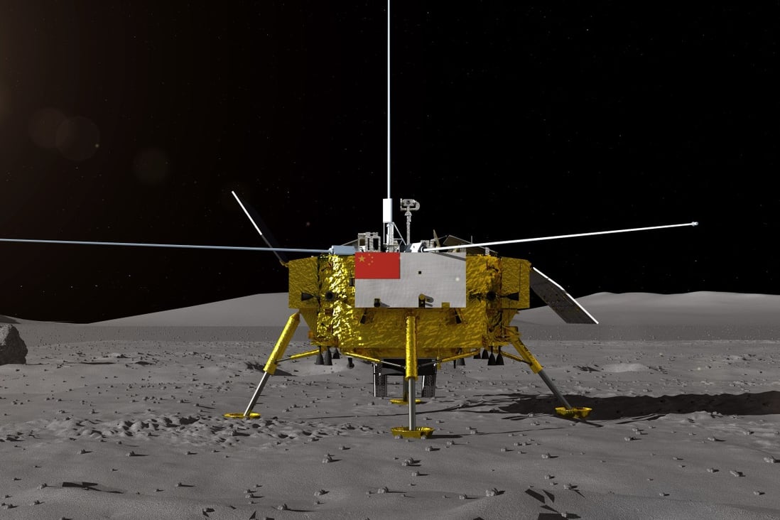 An artist’s impression of the Chang’e 4 landing on the dark side of the moon. Photo: EPA-EFE