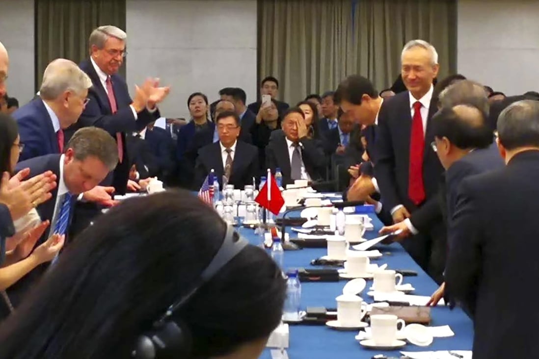 Vice-Premier Liu He pictured with the US delegation in a leaked picture. Photo: Handout