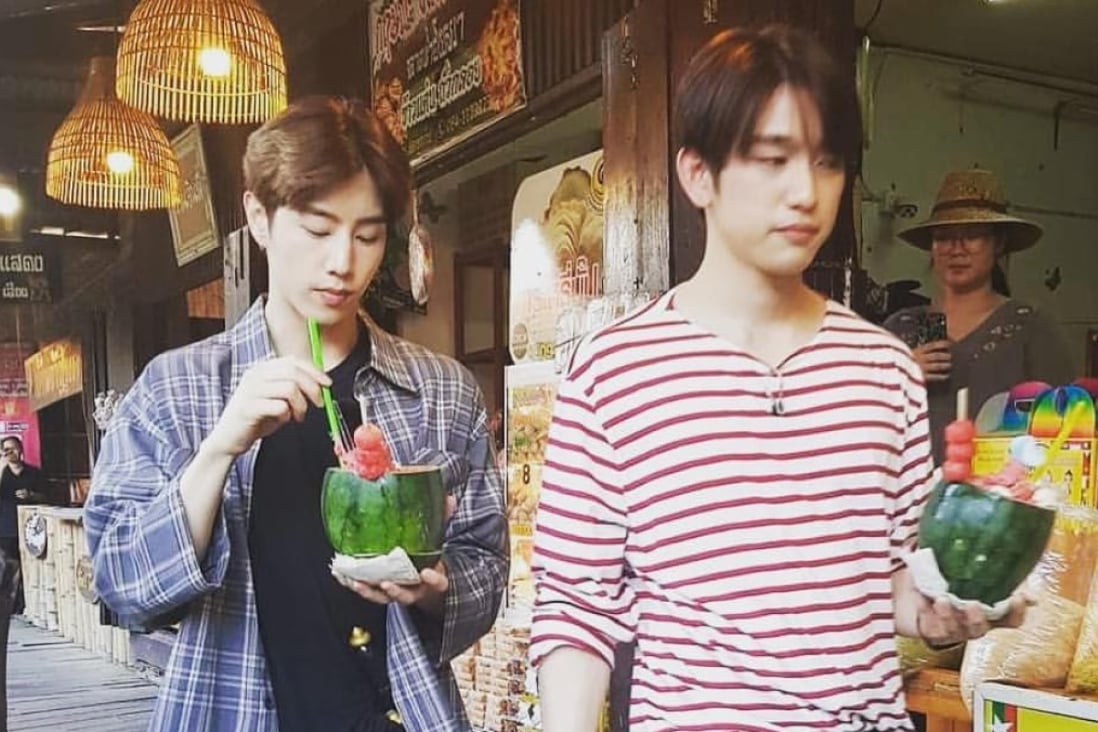Jinyoung and Youngjae from Got 7 spotted while filming the reality TV show in Thailand.