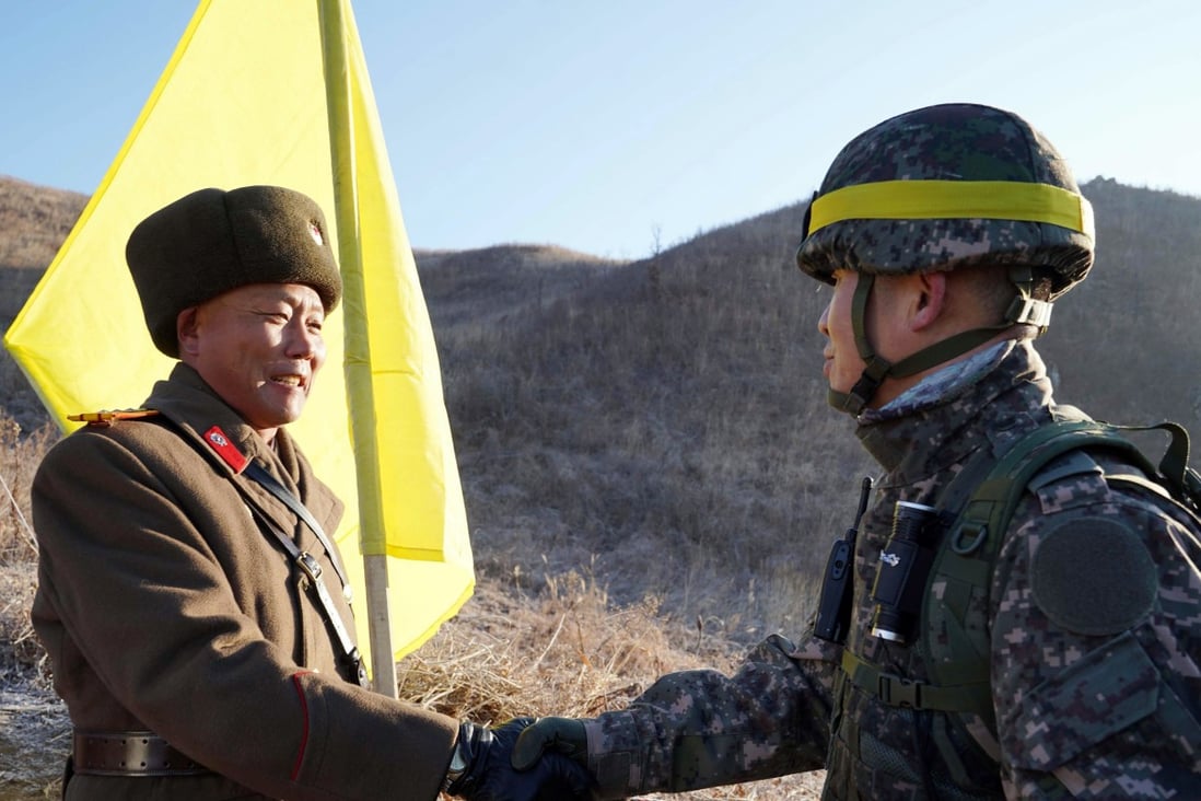 Troops from North and South Korea meet at the border. Photo: AP