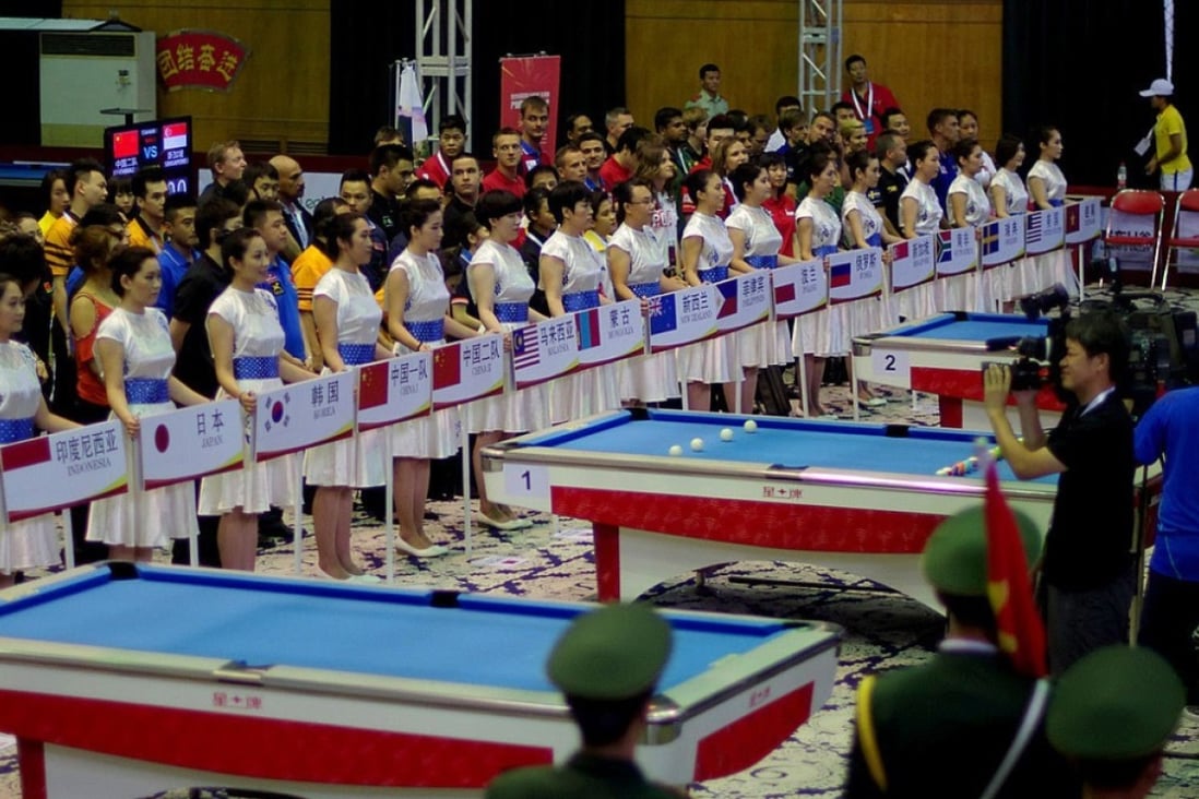 The opening ceremony for the 2014 world pool-billiards championships in Beijing. Photo: WPA