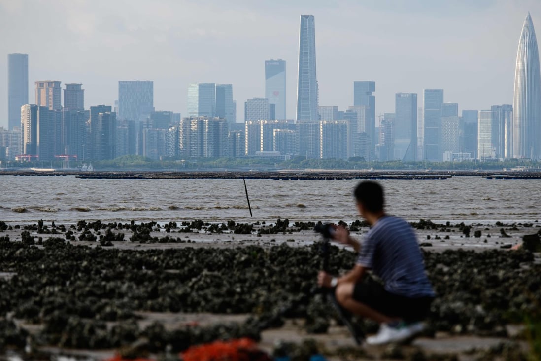 A man looks across Deep Bay towards Shenzhen. Being closest to Shenzhen and the other Greater Bay Area cities, New Territories North could more easily build economic links with these cities. The area not only serves the 7.3 million people in Hong Kong but also potentially the 40 million in the eastern part of the Greater Bay Area, encompassing Shenzhen, Dongguan, Guangzhou and Huizhou. Photo: AFP