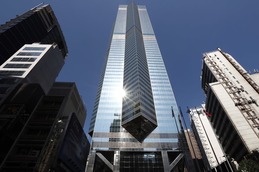 The Center, at 99 Queen's Road Central, Hong Kong, became the world’s most expensive office building when it changed hands for US$5.15 billion last year. Photo: Nora Tam