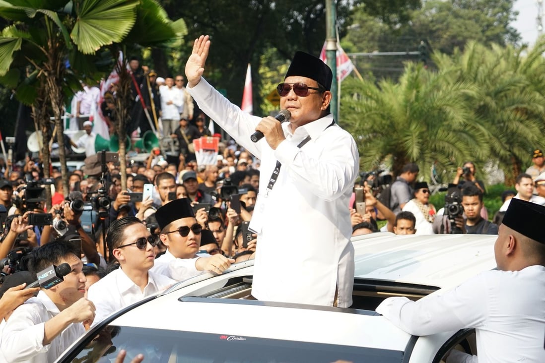 Indonesian presidential contender Prabowo Subianto has declared his protection for religious groups whose tenets align with the country’s constitution and state ideology Pancasila. Photo: Bloomberg