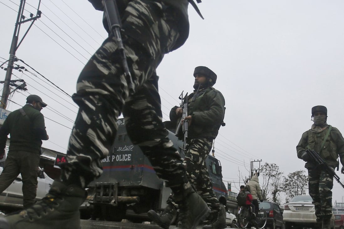 Indian paramilitary soldiers in Srinagar. Photo: AP