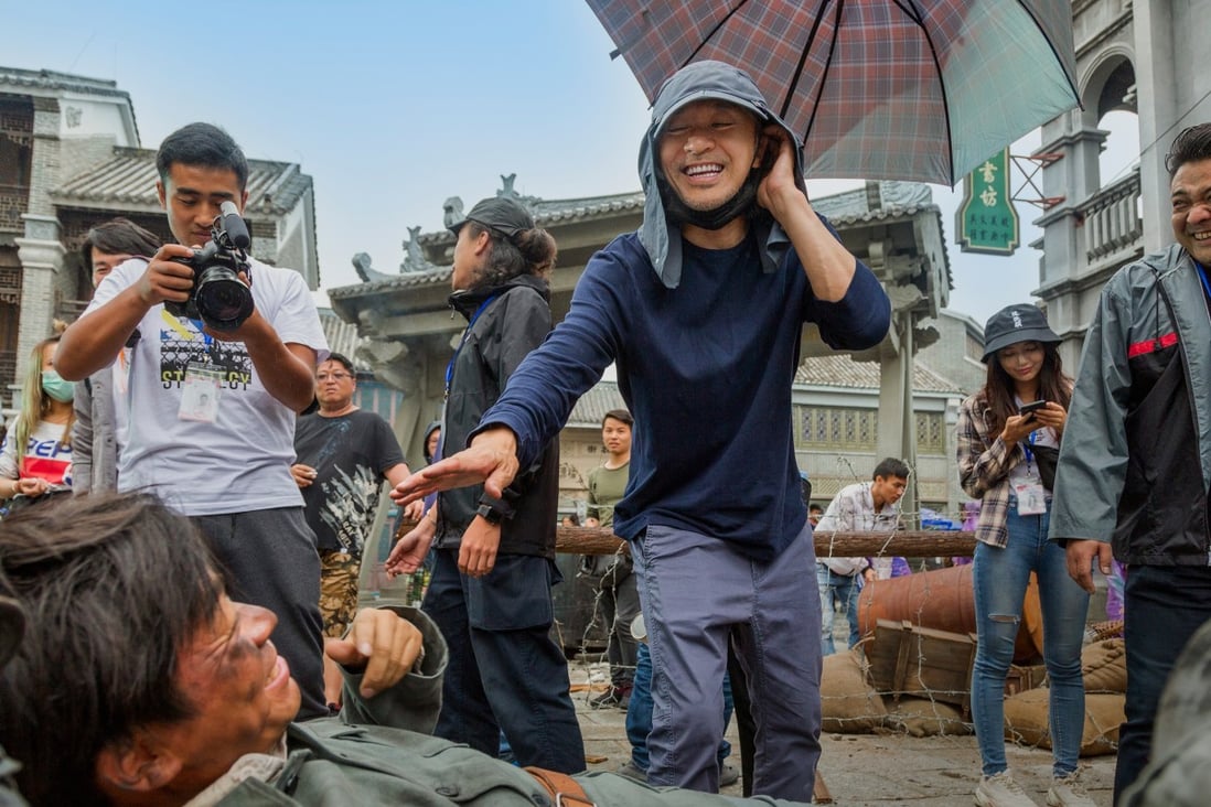 Director Stephen Chow (centre) on the set of The New King of Comedy.