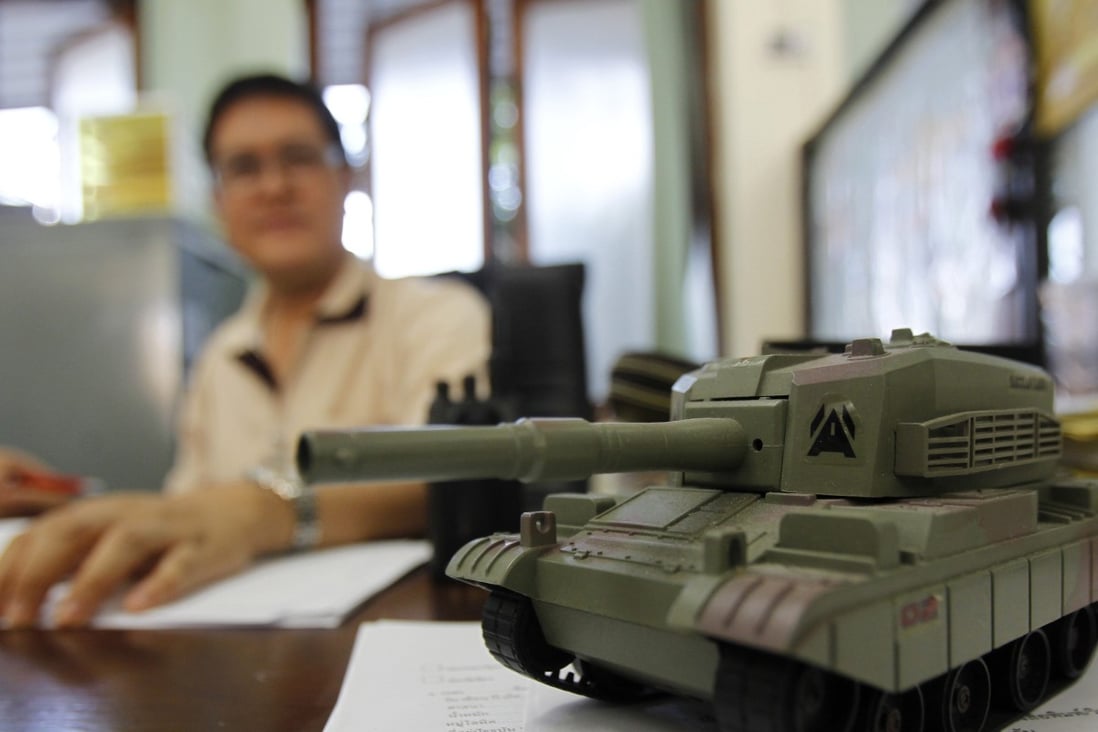 A toy tank in Bangkok’s Government House. Photo: Reuters